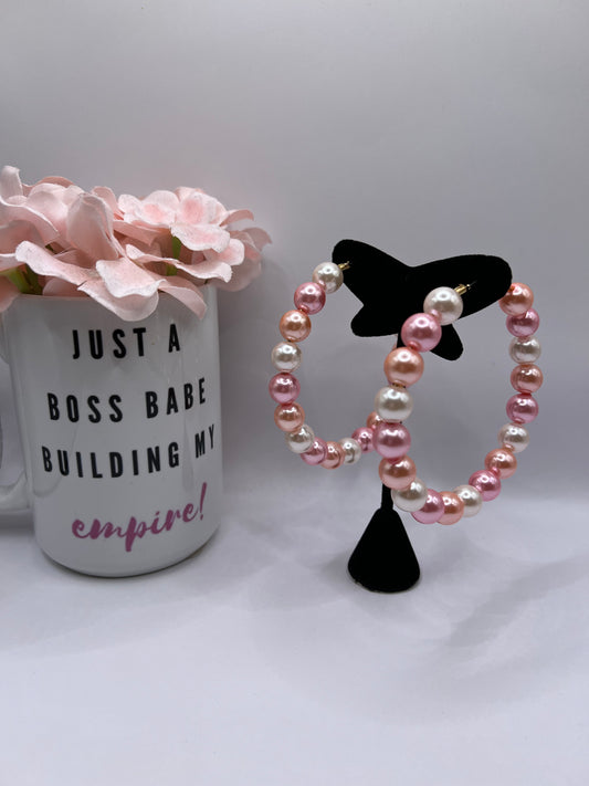 Large Pearl Hoops