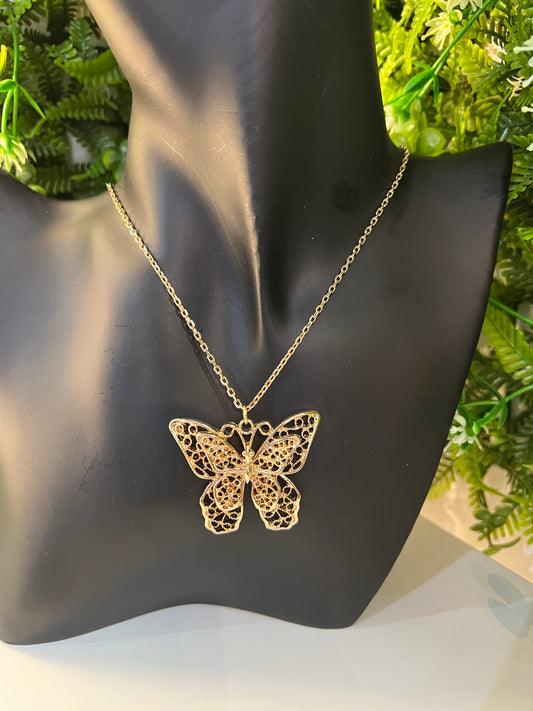 Gold Plated ButterFly Necklace