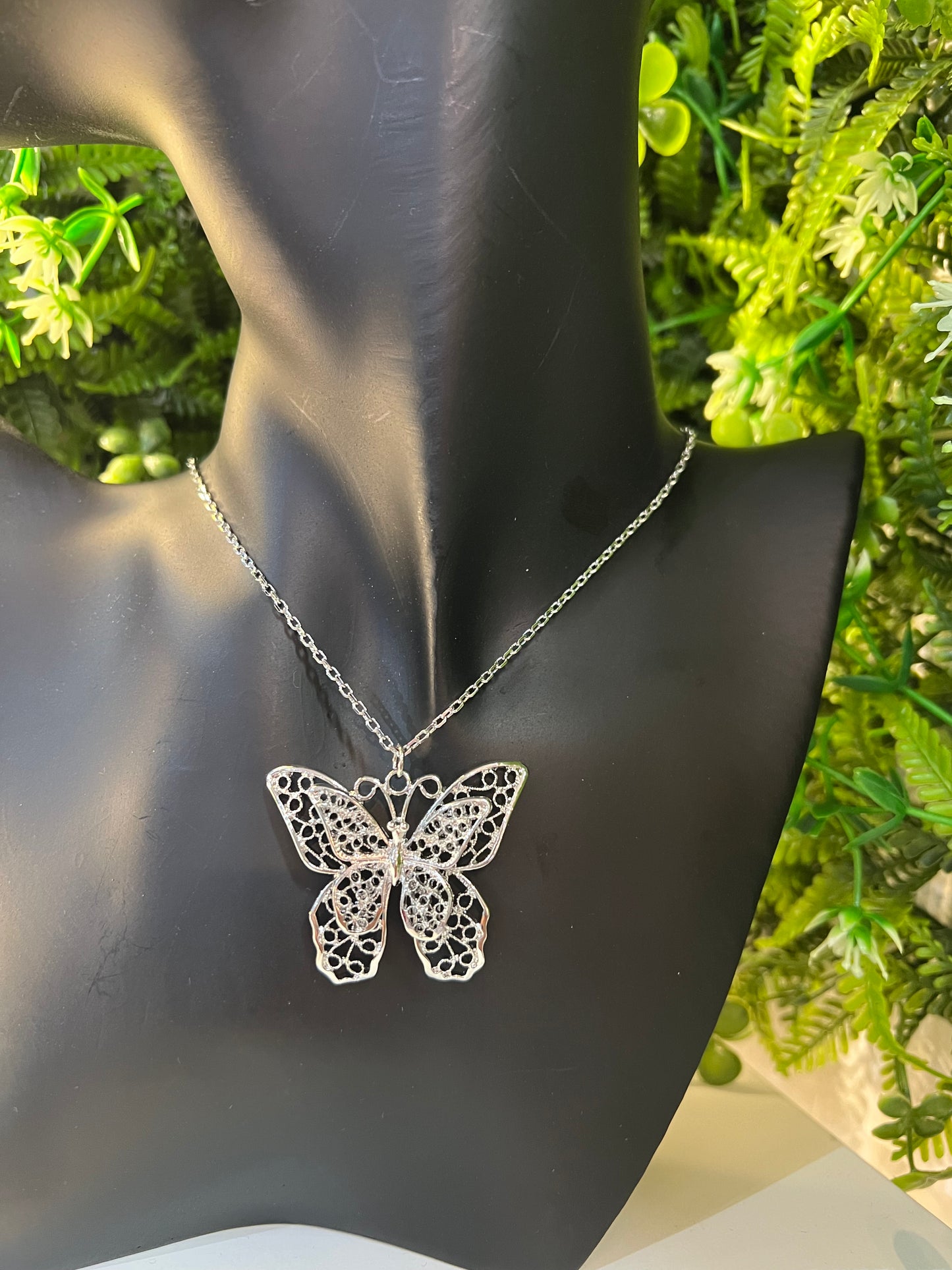 ButterFly Necklace Silver Plated
