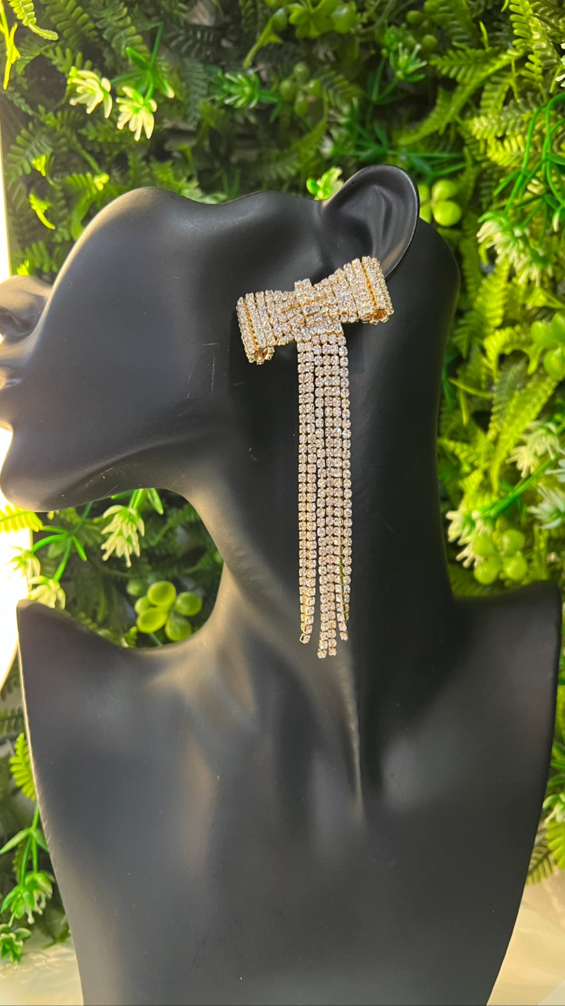 Rhinestone Bow Earrings
