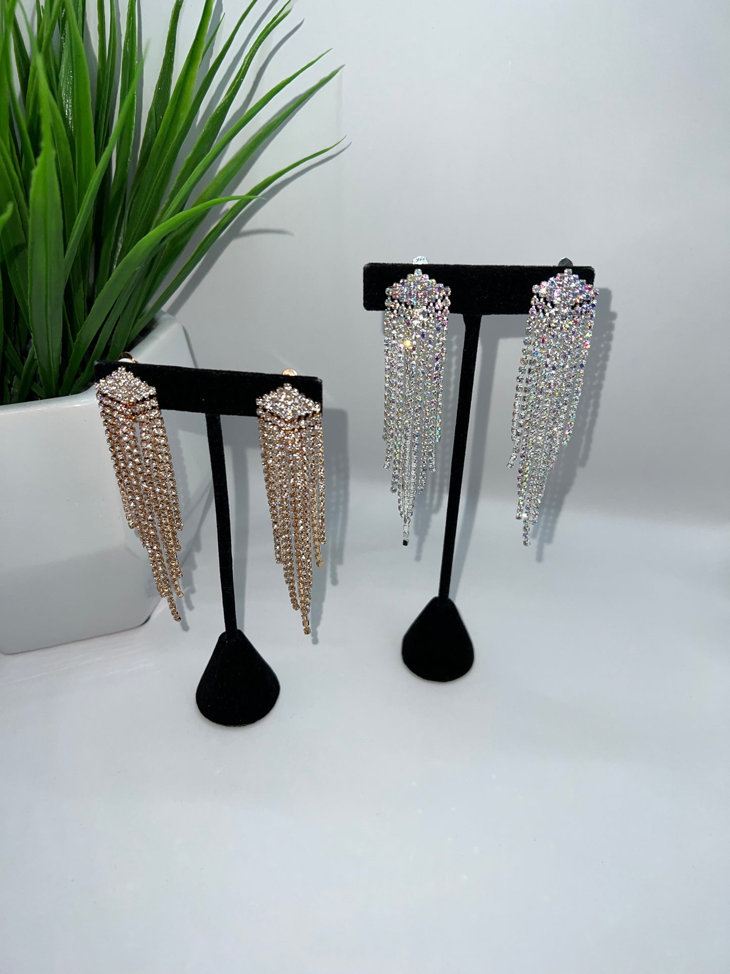 Clip On Rhinestone Dangles