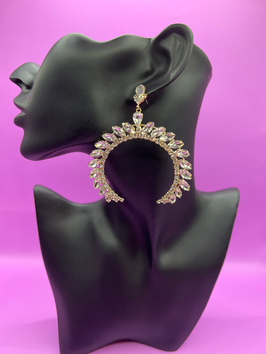 Rhinestone Horseshoe Earrings