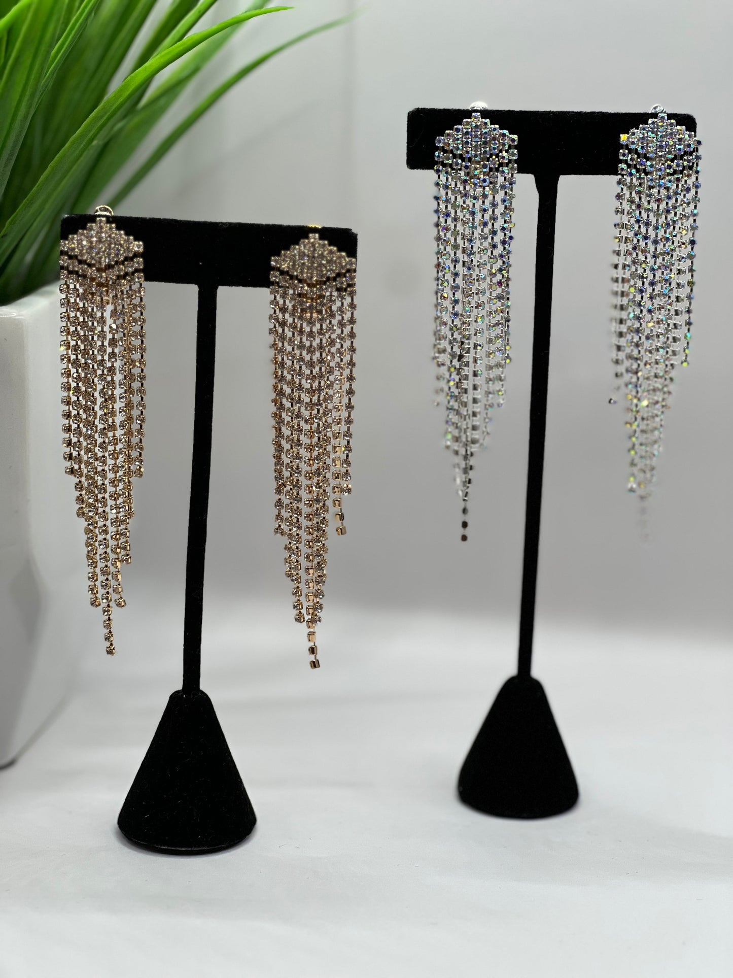 Clip On Rhinestone Dangles