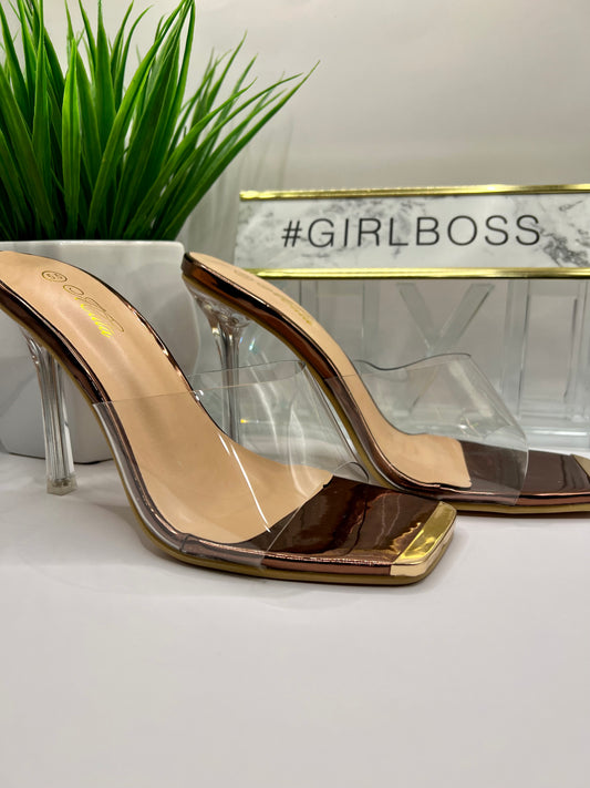 Bronze Clear Heels