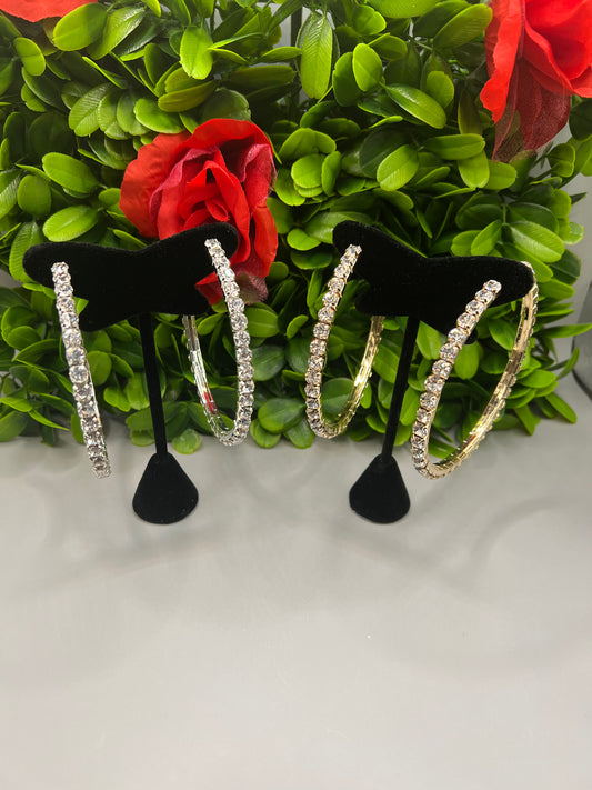 Xtra Large Rhinestone Hoops