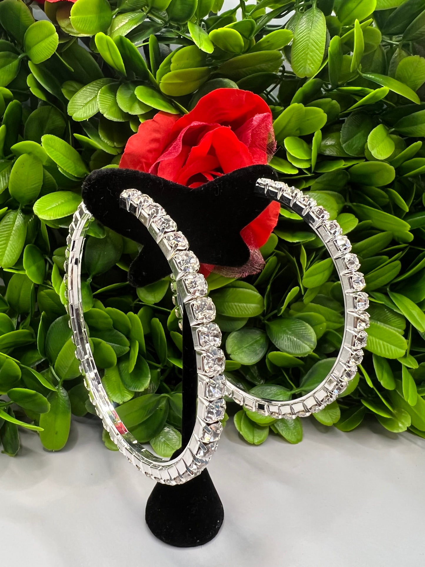 Xtra Large Rhinestone Hoops