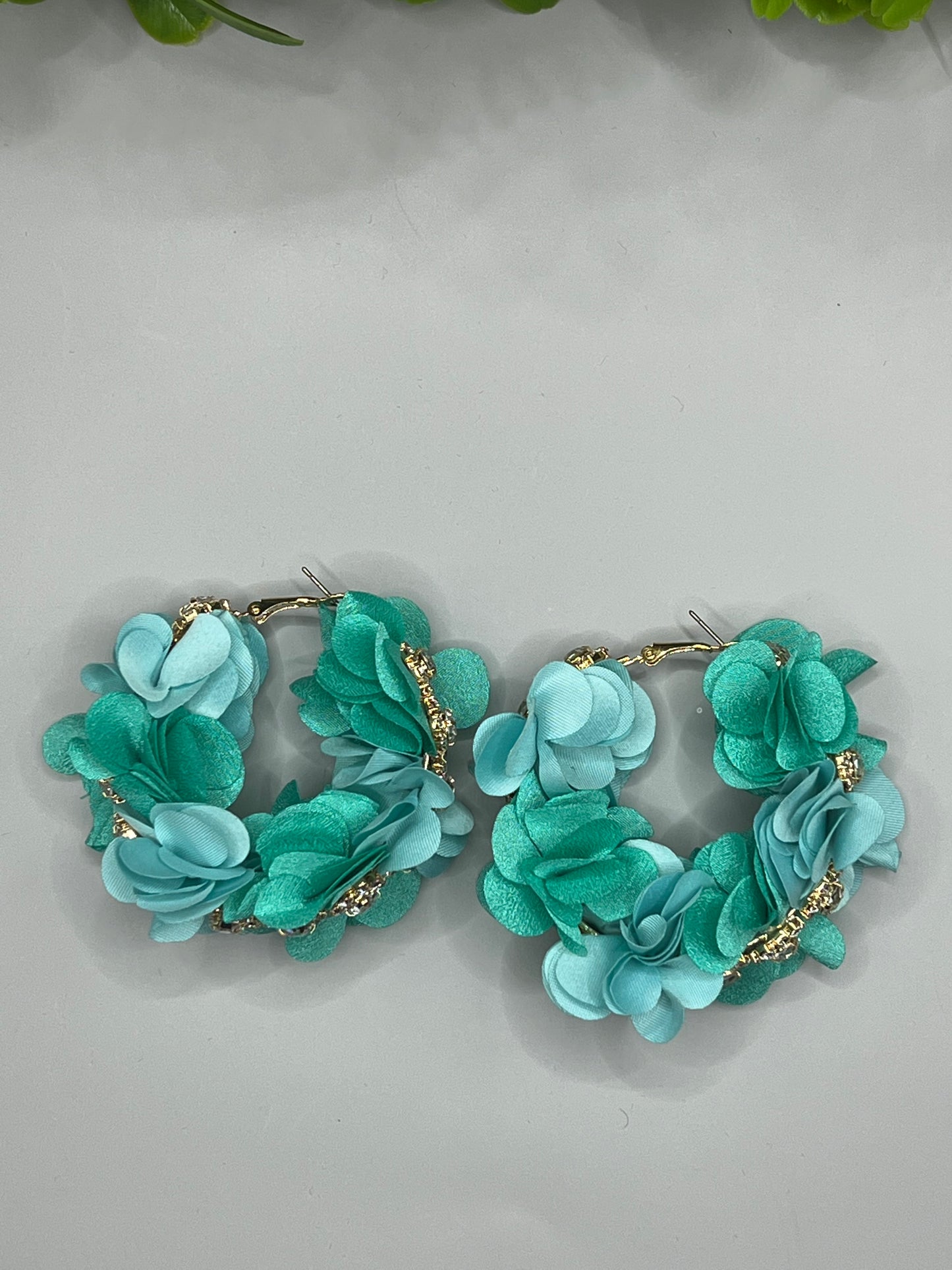 Feathered Flower Hoop Earrings
