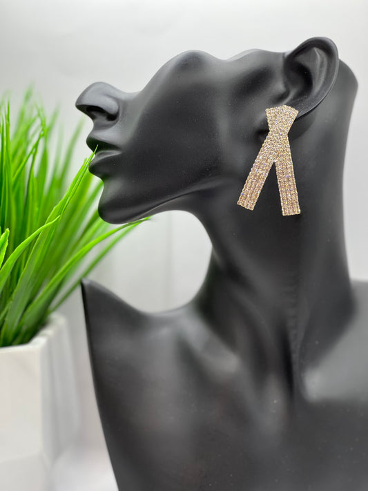 Rhinestone Ribbon Earrings