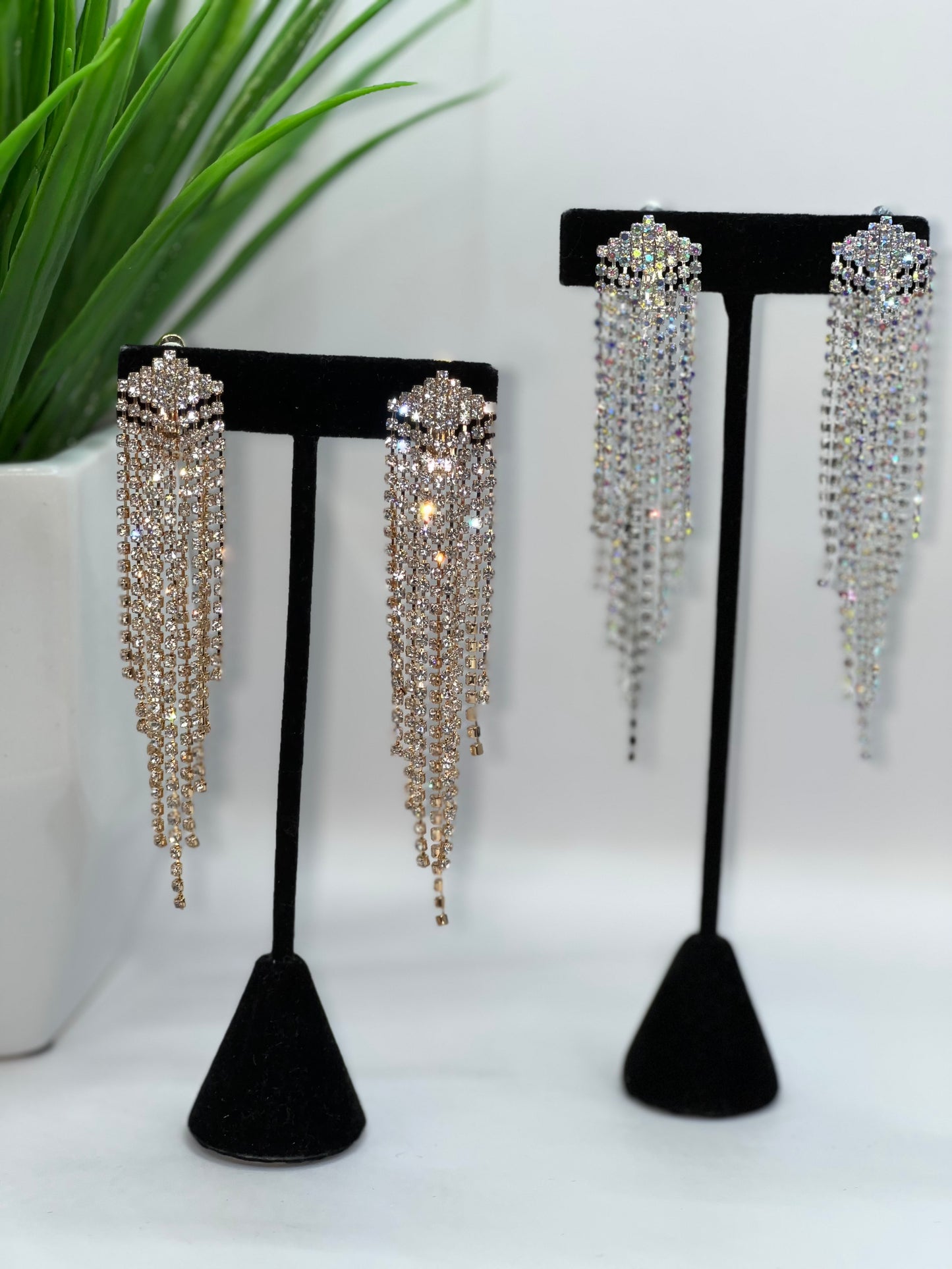 Clip On Rhinestone Dangles