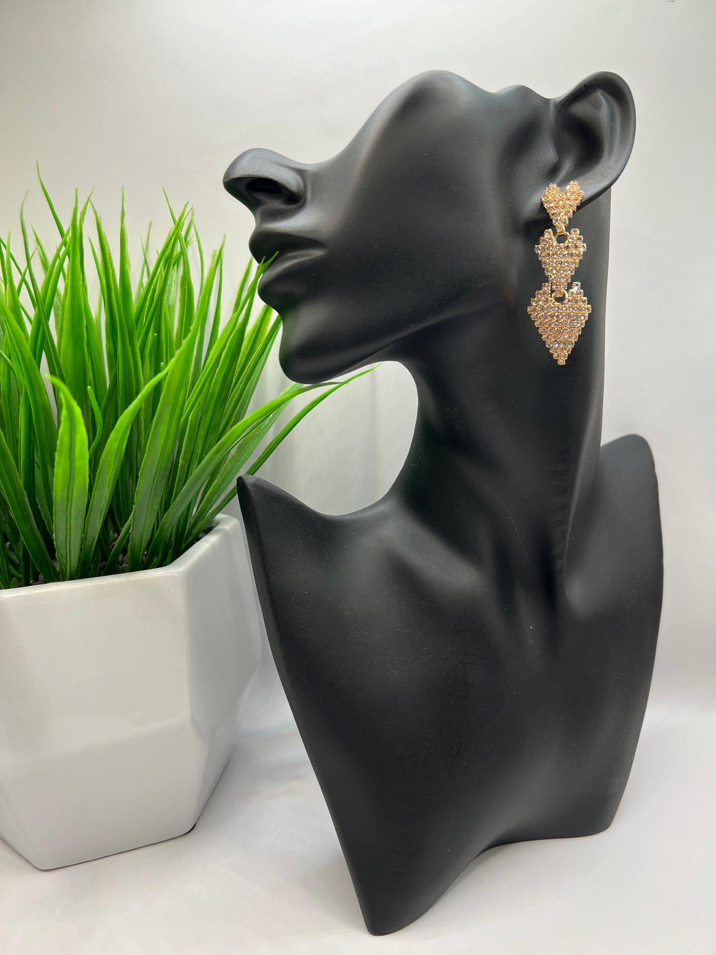 RoseGold Rhine Stone Hearts