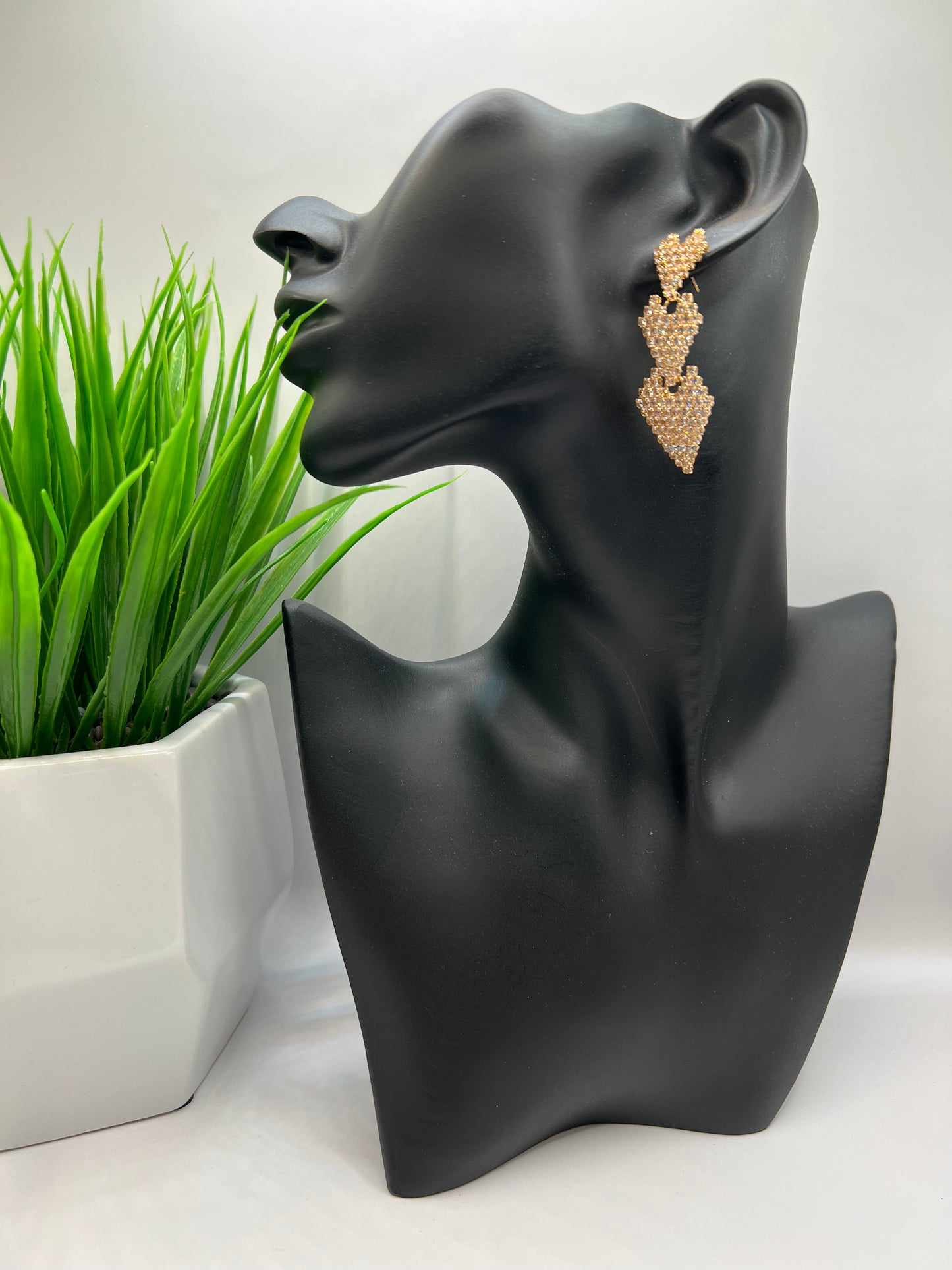 RoseGold Rhine Stone Hearts
