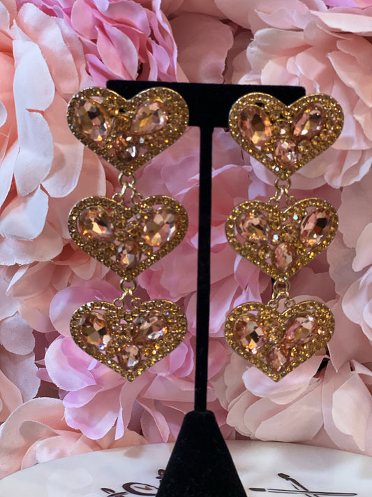 Rose Heart Earrings